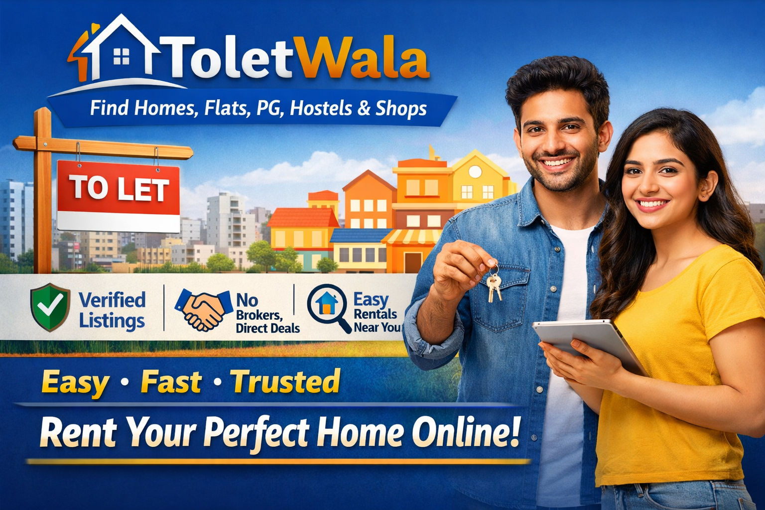 toletWala : An easy, fast and trusted way to find rental homes, PG, flats, shops, hostels Online